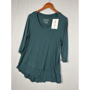 Latched Mama Nursing Tunic Top Deep Teal 3/4 Sleeve M NWT Momcore